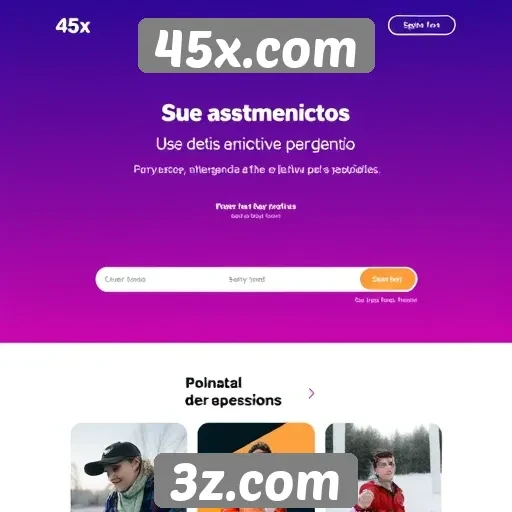 Navegação e design do site 45x.com